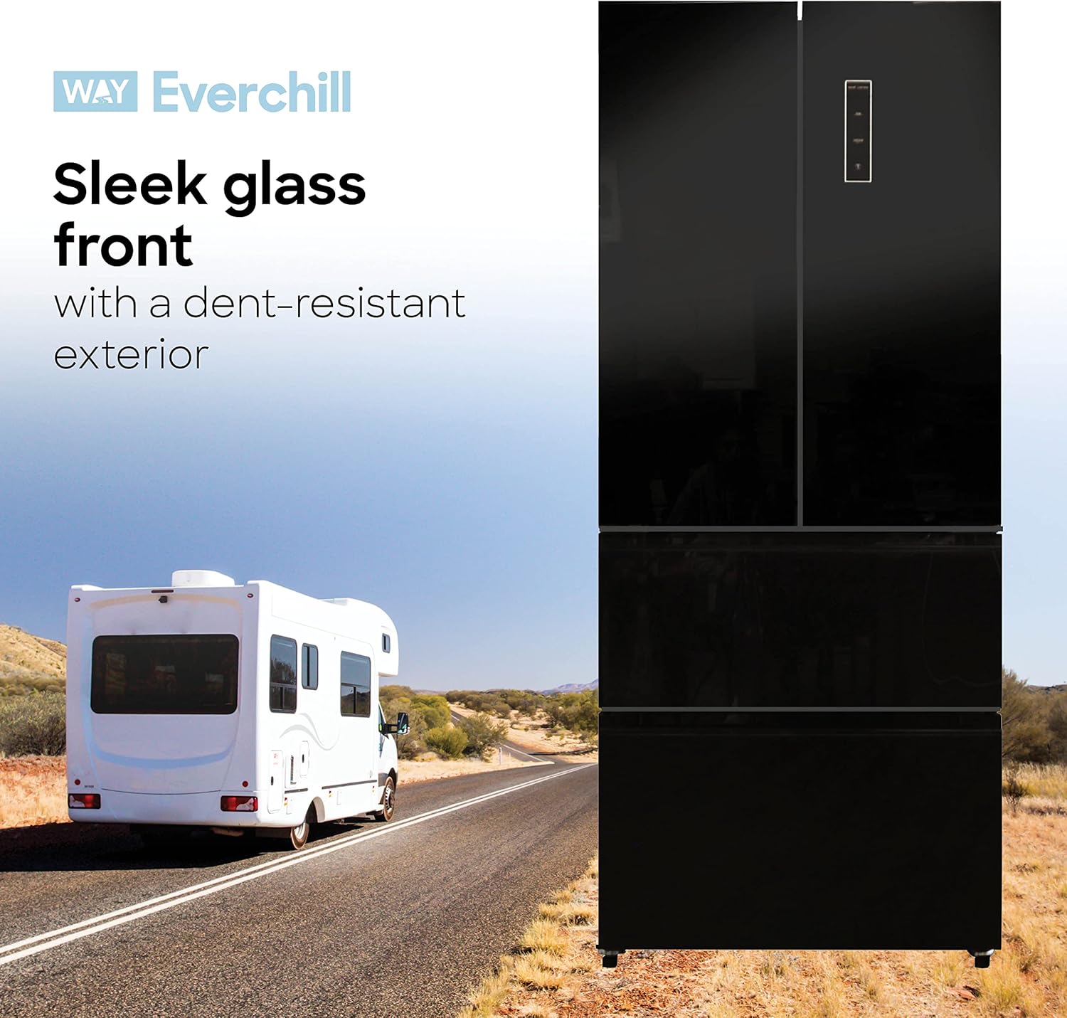 RV Refrigerator 110V Frost Free French Doors 30 Inch Black Glass Front k7