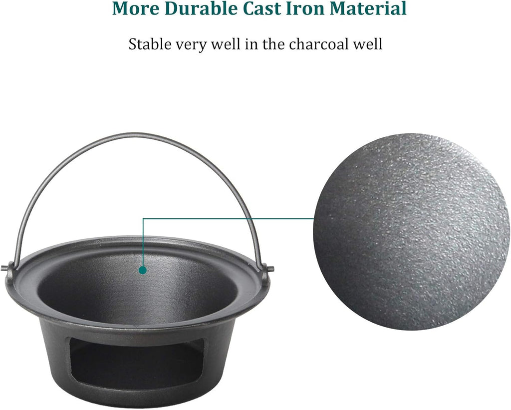 Cast Iron Ash Can with Handle for Kamado Grill a7