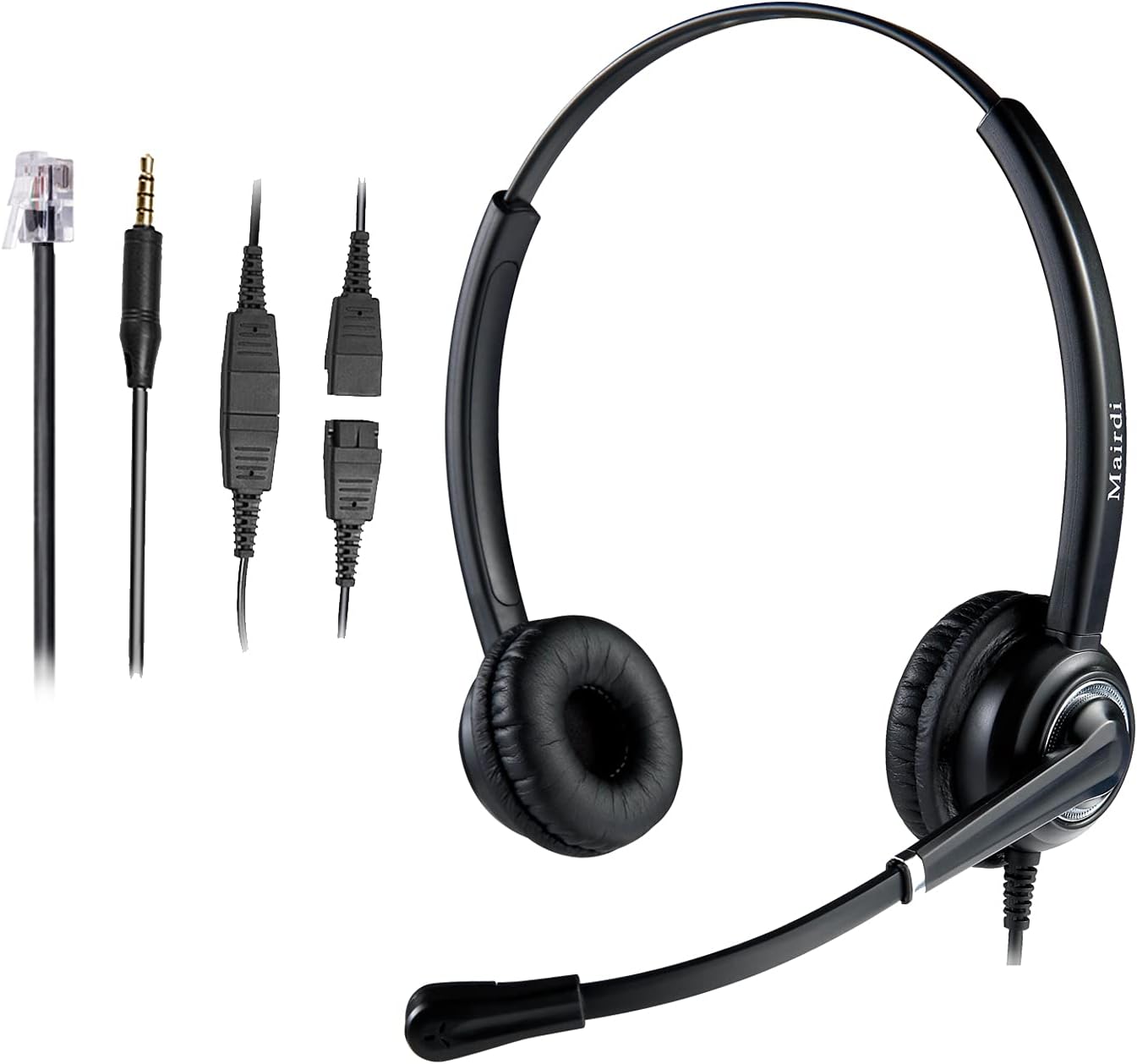 Office Headset with RJ9 & 3.5mm Connector, Noise Cancelling Mic for Call Centers k7