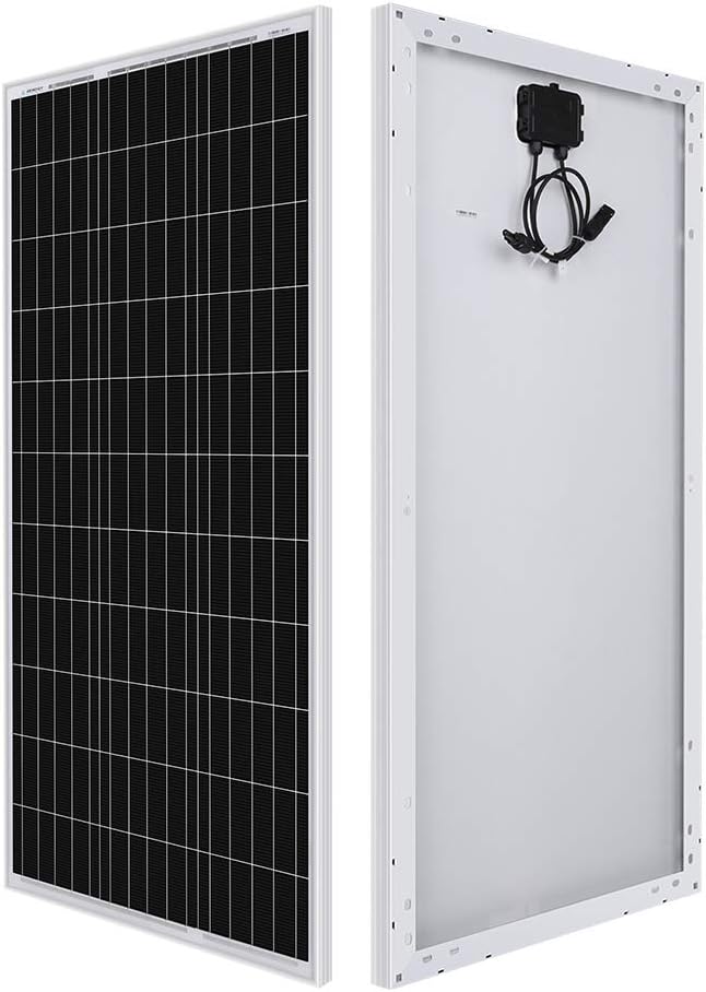 Renogy 12 Volt Solar Panel 100 Watt High-Efficiency Monocrystalline Module PV Charger for RV Battery Boat Caravan and Other Off-Grid Applications, Single, RNG-100D-SS