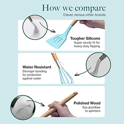 Blue Silicone Kitchen Utensils Set, 20pcs Heat Resistant Cooking Tools a7