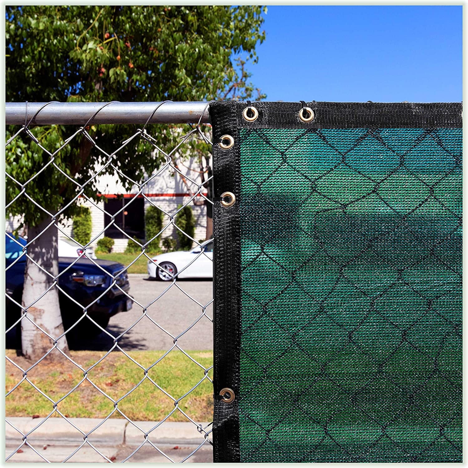 Green Fence Privacy Screen 90% Shade Cloth with Grommets HDPE a7