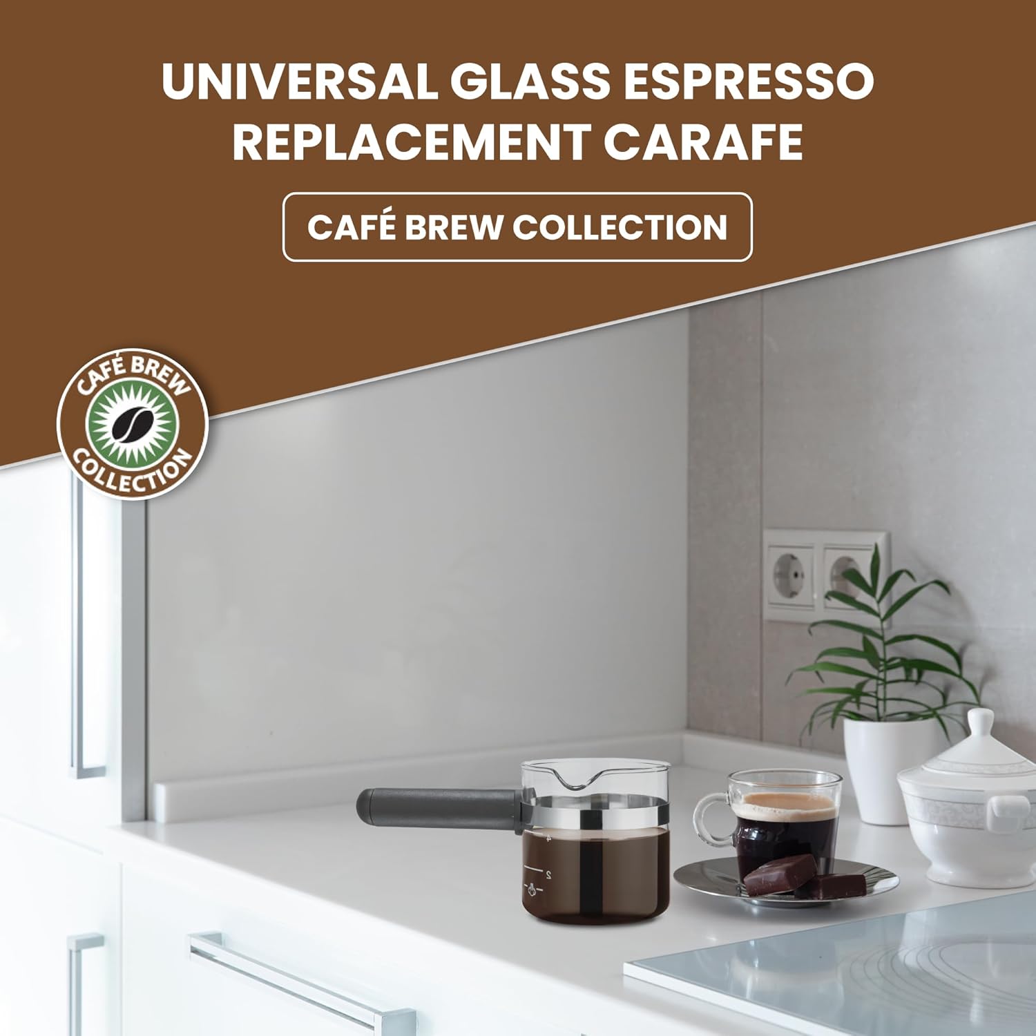Glass Espresso Carafe Replacement 4-Cup a7
