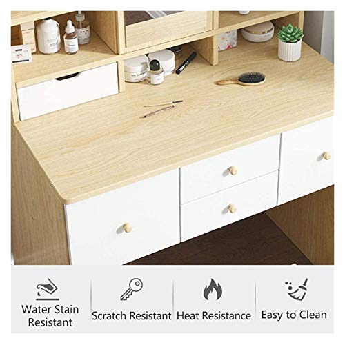 Makeup Vanity Table with Flip Mirror and Drawers White 7k