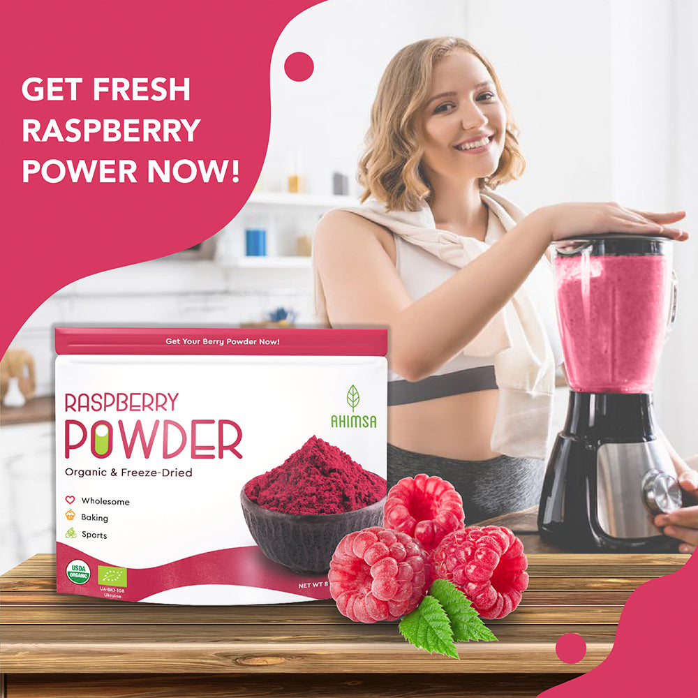 Freeze Dried Raspberry Powder for Smoothie and Baking 8 OZ k7