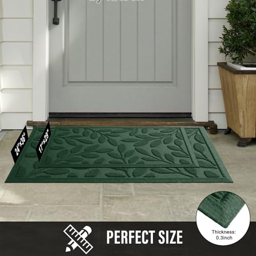Door Mat Heavy Duty Waterproof Indoor Outdoor 36x24 Black a7