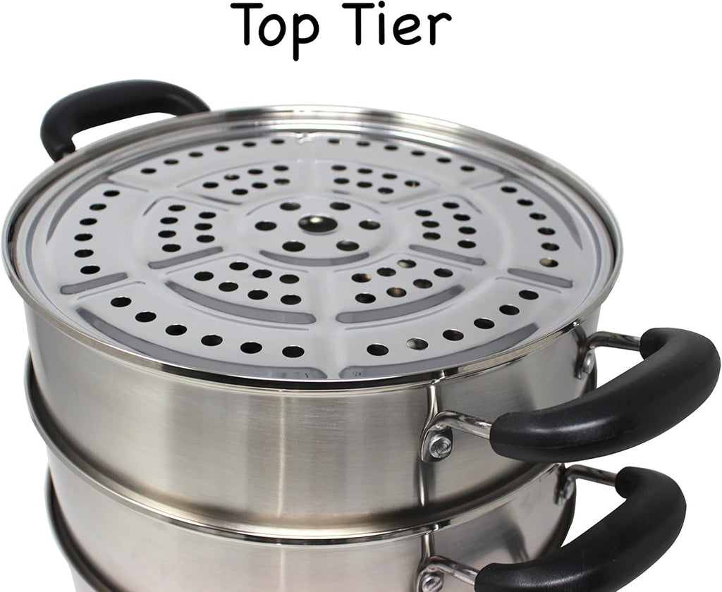 Stainless Steel 3 Tier Steamer Set 28cm A7