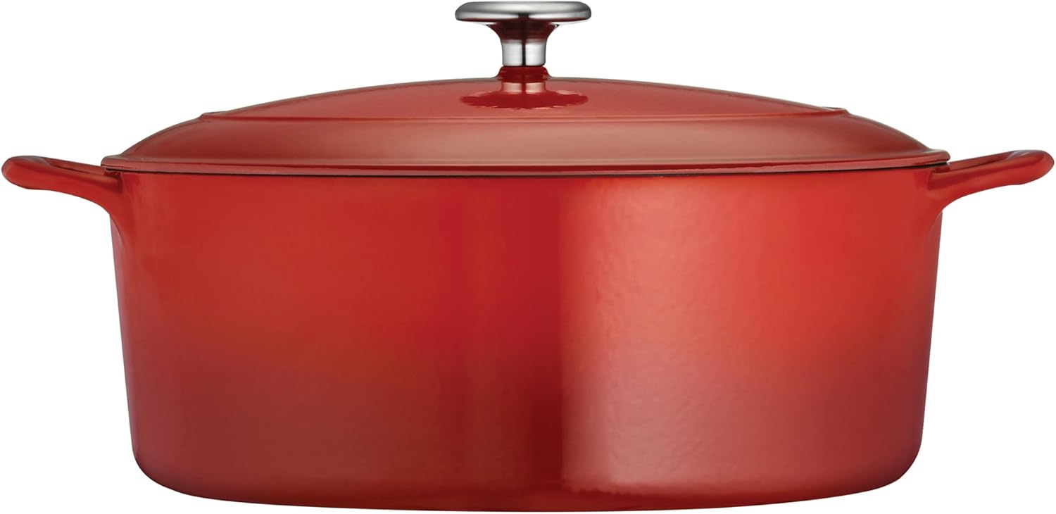 Enameled Cast Iron Dutch Oven 7-Quart Red a7