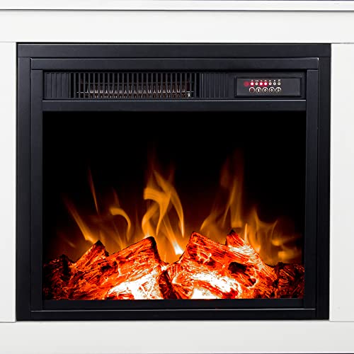 Electric Fireplace TV Stand for 65 Inch TV with 4 Shelves White k7