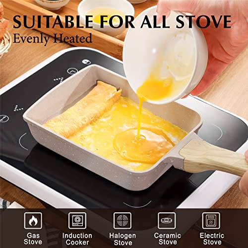 Nonstick Tamagoyaki Egg Pan with Spatula 7x6 A9