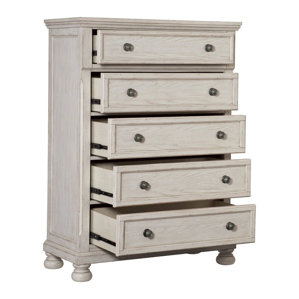 Queen Bedroom 6pc Set with Storage White Finish A7