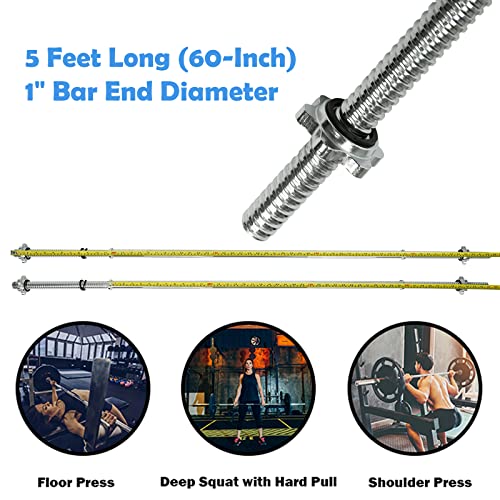 Threaded Chrome Barbell with Ring Collars 1-2 Inch Diameter k7