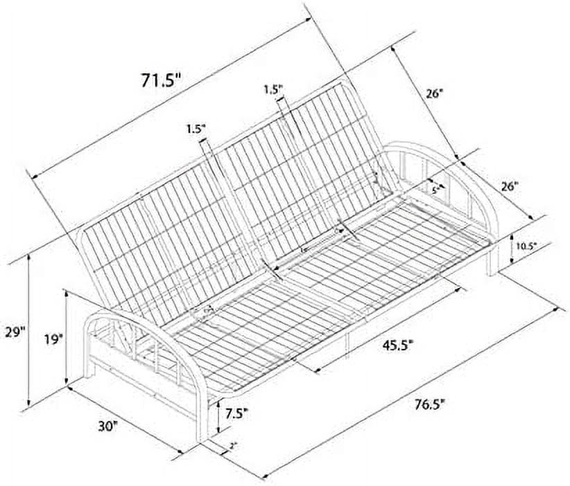 Futon Frame Gunmetal Grey k7