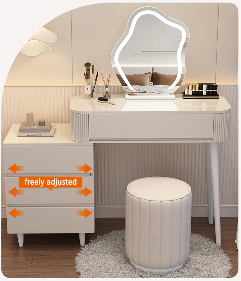 Makeup Vanity Table with Lighted Mirror, 3 Lighting Modes A7