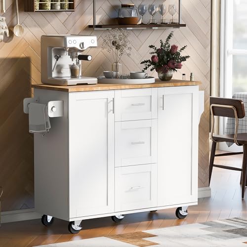 Kitchen Island Cart with Storage and Drop Leaf 7q